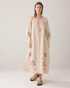 Hot A-line dress in linen blend Kleider