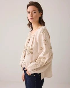Discount A-line top with embroidery Blusen