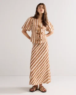 New Ankle-length linen-blend skirt Röcke