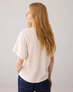 Online Artwork T-shirt with embroidered logo Oberteile & T-shirts