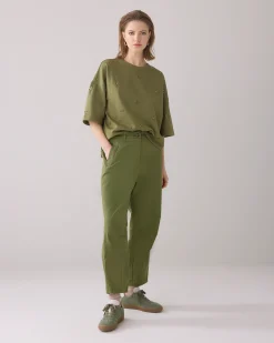 Discount Barrel-fit trousers with decorative seams Hosen & Jumpsuits