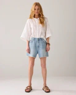 Hot Blouse in 3D floral cotton Blusen