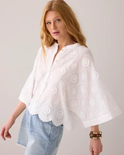 Hot Blouse in 3D floral cotton Blusen