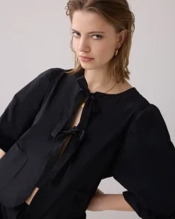 Best Blouse jacket with bow fastening Blusen