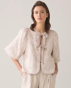 Sale Blouse jacket with bow fastening Blusen