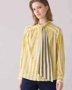 Clearance Blouse with bow in contrast Blusen