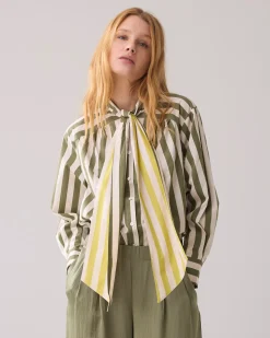 Discount Blouse with bow in contrast Blusen