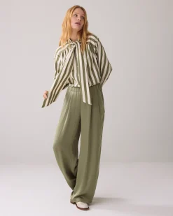 Discount Blouse with bow in contrast Blusen