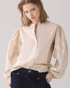 Hot Blouse with embroidered sleeves Blusen