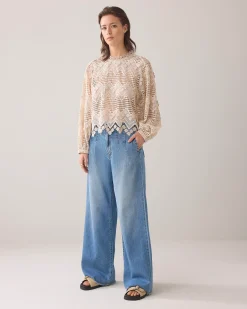 Fashion Boxy lace top Oberteile & T-shirts|Blusen