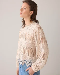 Fashion Boxy lace top Oberteile & T-shirts|Blusen