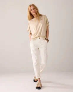 Fashion Boxy metallic top Oberteile & T-shirts