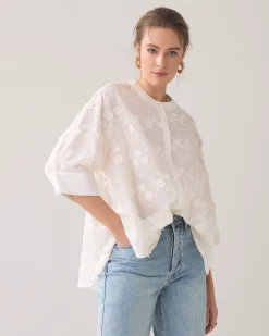 Hot 3D blouse with flowers Blusen