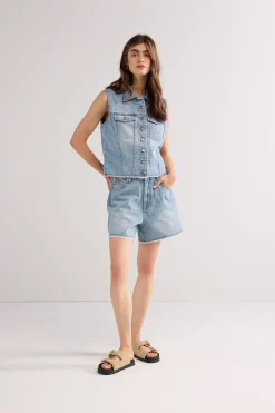 New Denim gilet raw edge Blazer & Jacken