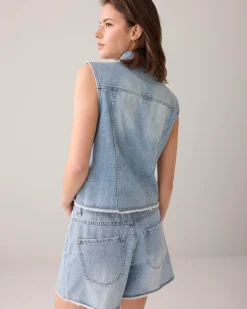 New Denim gilet raw edge Blazer & Jacken