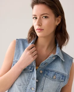 New Denim gilet raw edge Blazer & Jacken