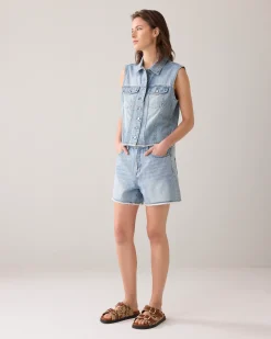 New Denim gilet raw edge Blazer & Jacken