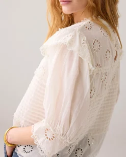 Discount English embroidery top Oberteile & T-shirts