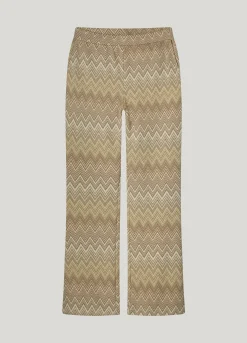 Discount Flared trousers in zigzag jacquard Hosen & Jumpsuits