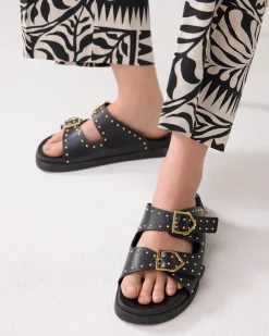 Online Leather sandal with studs Schuhe