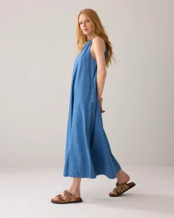 Clearance Long denim halter dress Kleider