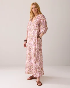 Fashion Long dress with botanical print Kleider