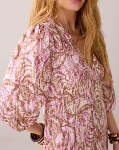 Fashion Long dress with botanical print Kleider