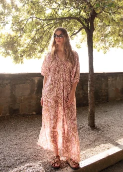 Fashion Long dress with botanical print Kleider