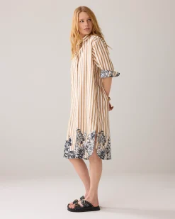 Online Long shirt dress with floral details Kleider