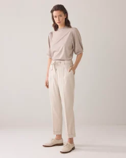 Discount Lurex top with puffed sleeves Oberteile & T-shirts