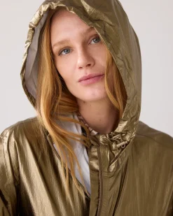 Hot Metallic mackintosh with storage bag Jacken