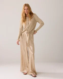 Discount Metallic wide-leg trousers Hosen & Jumpsuits