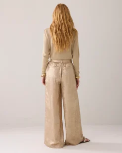 Discount Metallic wide-leg trousers Hosen & Jumpsuits