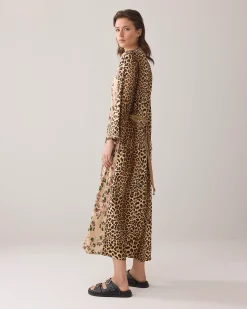 Online Midi dress in mix of prints Kleider