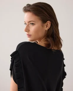 Outlet Oversized top with flounces Oberteile & T-shirts