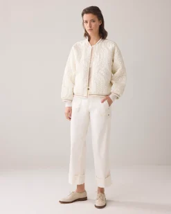 Fashion Quilted bomber jacket in satin Blazer & Jacken