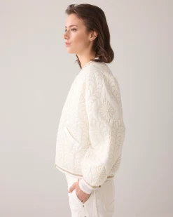 Fashion Quilted bomber jacket in satin Blazer & Jacken