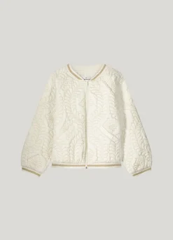 Fashion Quilted bomber jacket in satin Blazer & Jacken