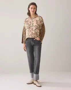 Discount Roomy print top Oberteile & T-shirts
