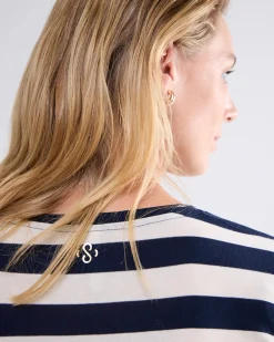 Clearance Round neck Sheer Jersey Stripe Basics