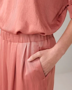 Sale Satin-look trousers with wide legs Hosen & Jumpsuits