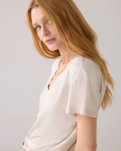 Outlet Shiny V-neck top Oberteile & T-shirts