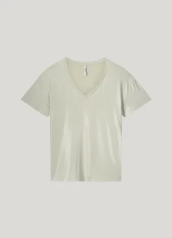 Outlet Shiny V-neck top Oberteile & T-shirts