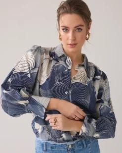 Clearance Shirt blouse with wave print Blusen