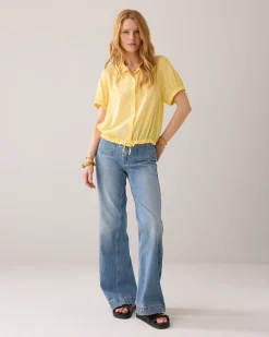 Fashion Short blouse with drawstring fastening Blusen