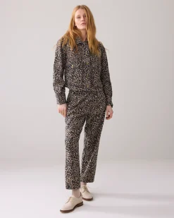 Outlet Short boxy jacket with panther print Blazer & Jacken