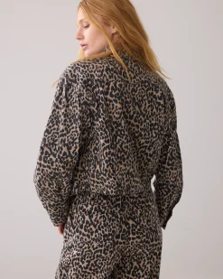 Outlet Short boxy jacket with panther print Blazer & Jacken
