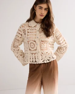 Fashion Short crochet cardigan Blusen