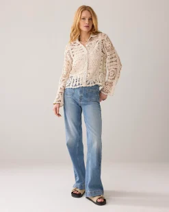 Fashion Short crochet cardigan Blusen