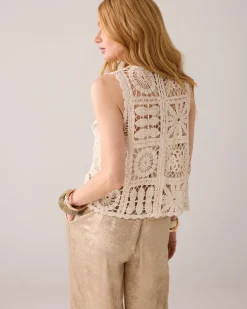 Online Short crocheted gilet Blazer & Jacken